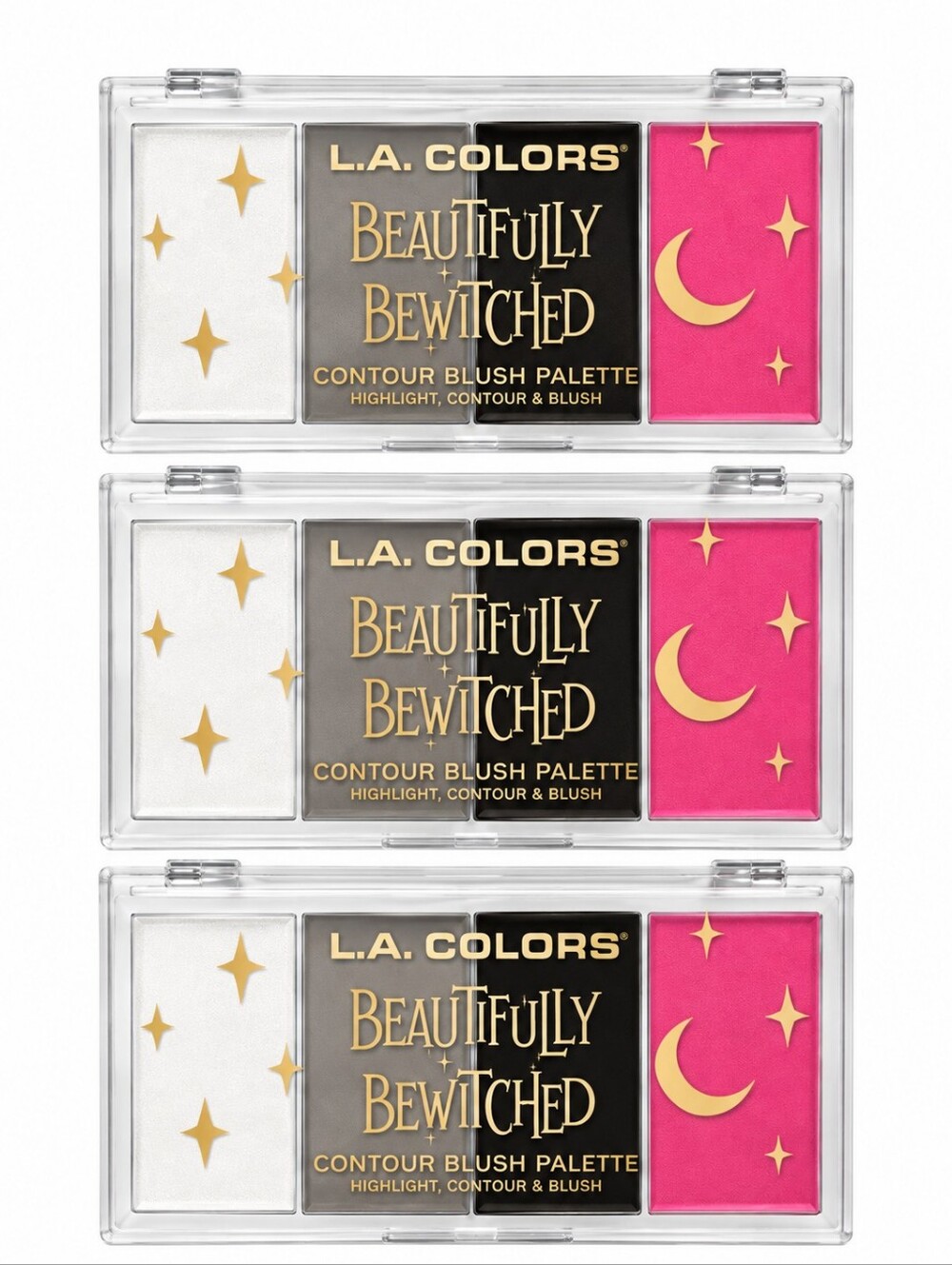 3 x L.A. Colors Beautifully Bewitched 4-Color Pigment Palette, Witchy Vibes